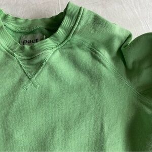 Pact Mint Green Crewneck Sweater Neon Green XS 100% Organic Cotton Pullover